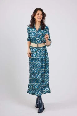 DIDI Dames Dress Blush In Campanula Blue With Sunset Print. Maat 46 -Trendsyol Winkel 800x1200 233