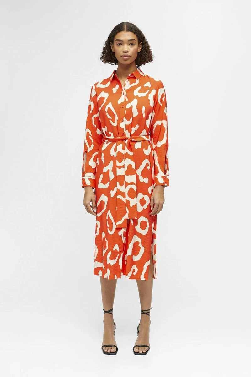 Object Jacira Tilda L/s Shirt Dress Jurken Dames - Rok - Jurk - Koraal - Maat 38 5 Object Jacira Tilda L/s Shirt Dress Jurken Dames - Rok - Jurk - Koraal - Maat 38 - Afbeelding 3