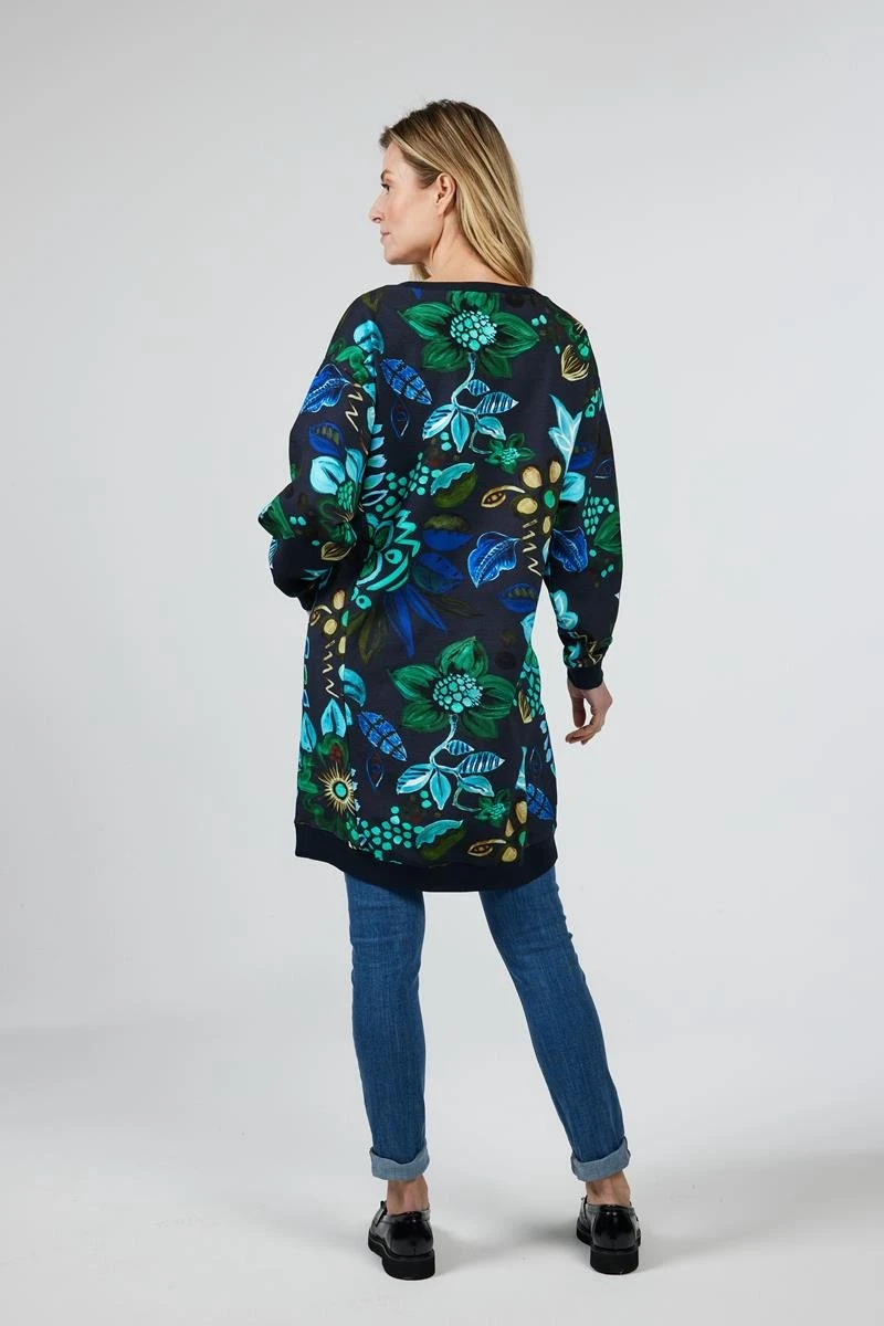 DIDI Dames Sweat Dress Lou Met Blauwe Eyecandy Print Maat 48 6 DIDI Dames Sweat Dress Lou Met Blauwe Eyecandy Print Maat 48 - Afbeelding 4