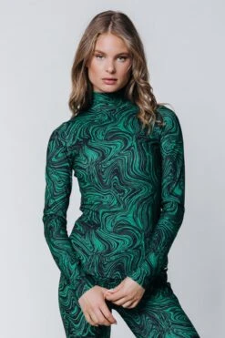 Colourful Rebel Neyo Liquid Paint Peached Turtleneck Top - L