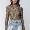 Colourful Rebel Neyo Leopard Mesh Turtleneck Top - L -Trendsyol Winkel 800x1200 324