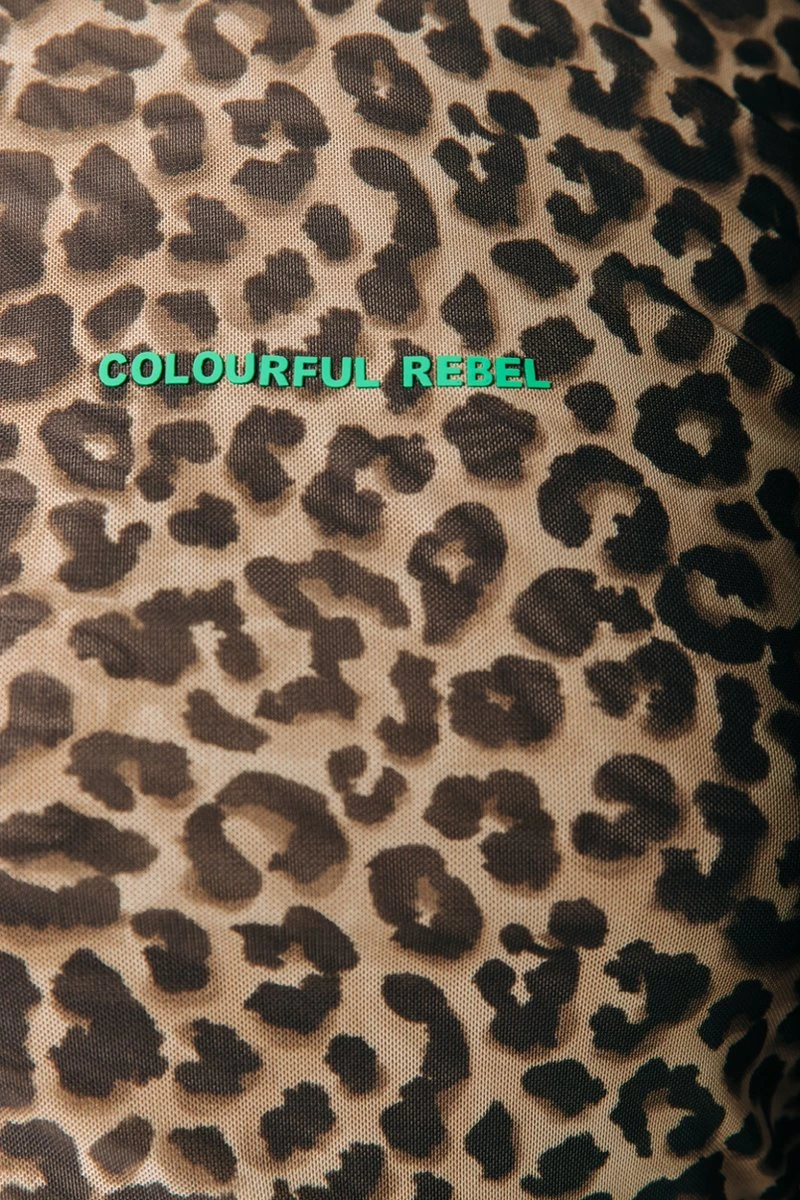 Colourful Rebel Neyo Leopard Mesh Turtleneck Top - L 5 Colourful Rebel Neyo Leopard Mesh Turtleneck Top - L - Afbeelding 3