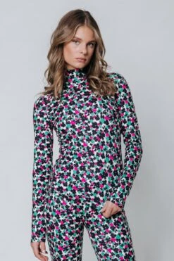 Colourful Rebel Neyo Cute Flower Peached Turtleneck Top - L