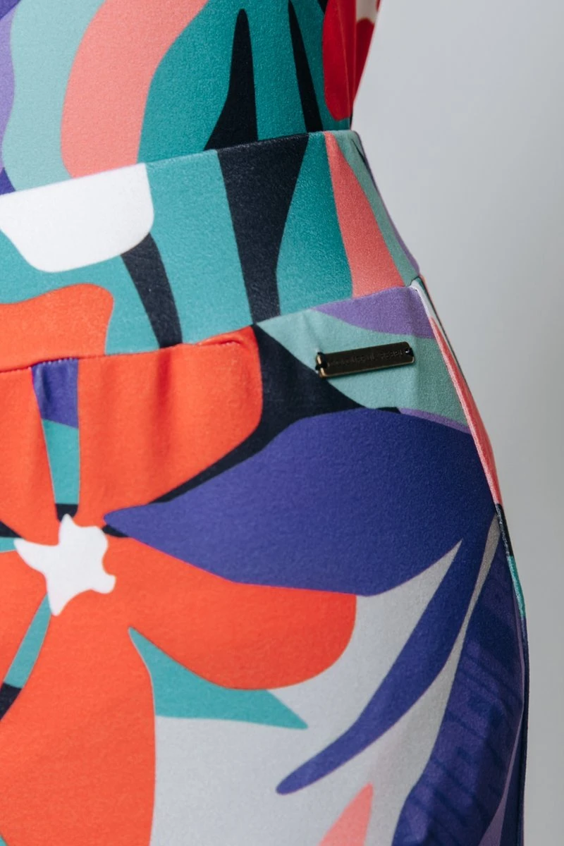 Colourful Rebel Big Flower Peached Flare Pants - XL 4 Colourful Rebel Big Flower Peached Flare Pants - XL - Afbeelding 2