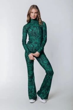 Colourful Rebel Liquid Paint Peached Extra Flare Pants - M