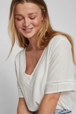 Vila - 14079565 - VIMESA DETAIL V-NECK S/S TOP/SU -Trendsyol Winkel 800x1200 520