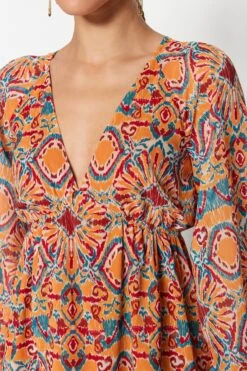 Trendyol Vrouwen Ballon Mouw V-hals Verschuiving Jurk 11 Trendyol Vrouwen Ballon Mouw V-hals Verschuiving Jurk -Trendsyol Winkel 800x1200 566