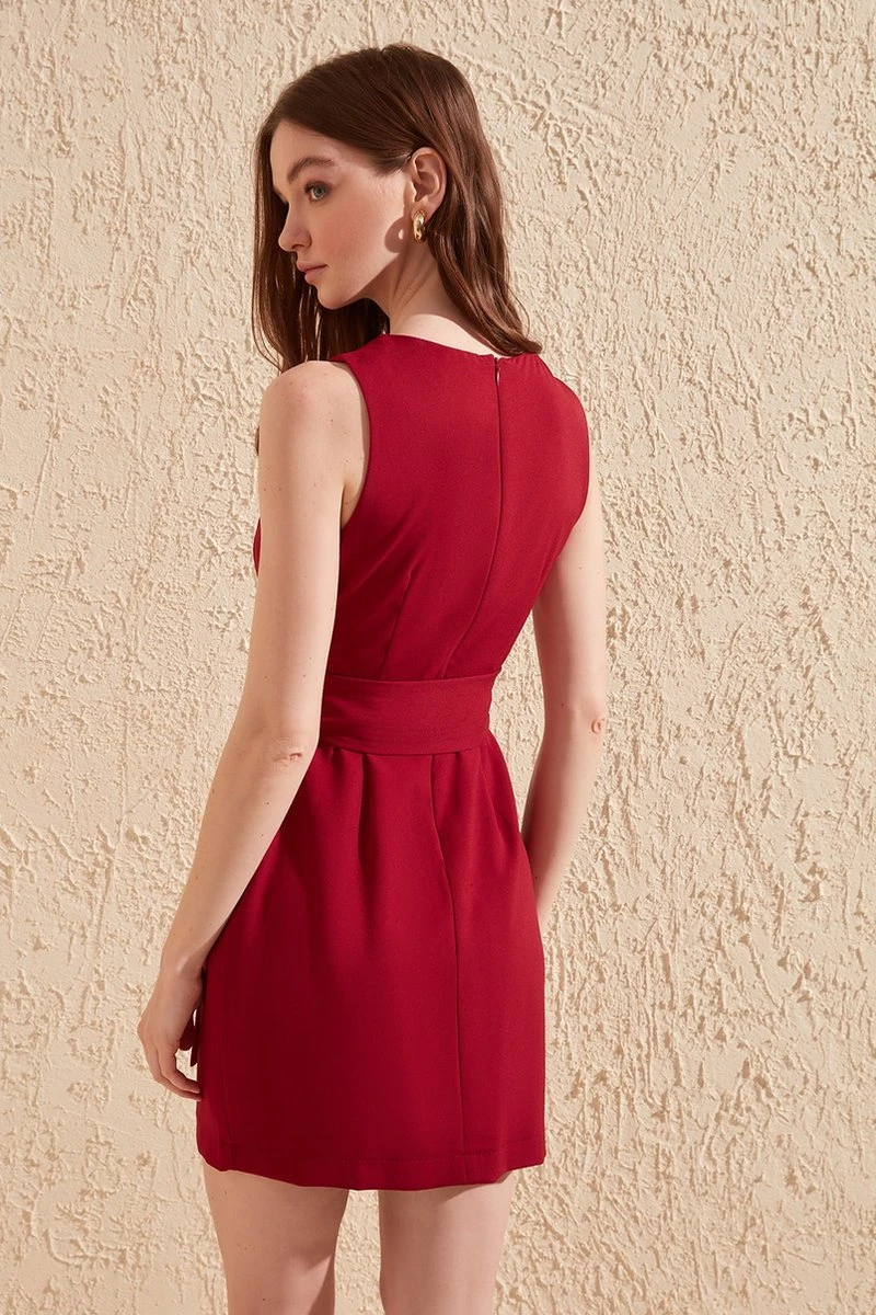 Trendyol Vrouwen Standaard Mouw Ronde Hals A-lijn Jurk 9 Trendyol Vrouwen Standaard Mouw Ronde Hals A-lijn Jurk - Afbeelding 7