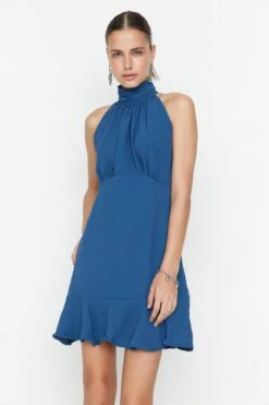 Trendyol Vrouwen Standaard Mouw Halternek A-lijn Jurk -Trendsyol Winkel 800x1200 602