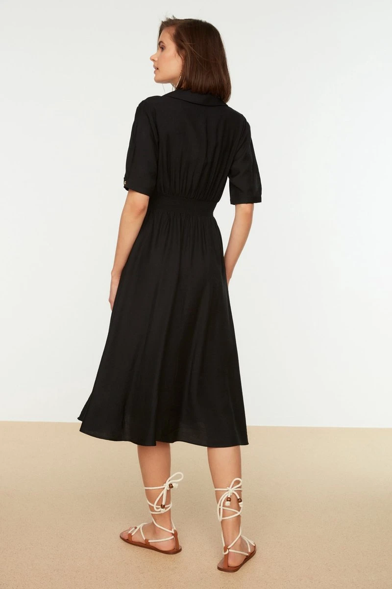 Trendyol Vrouwen Ballon Mouw Kraag Schaatser Jurk 8 Trendyol Vrouwen Ballon Mouw Kraag Schaatser Jurk - Afbeelding 6