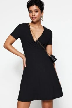 Trendyol Vrouwen Standaard Mouw Cache-coeur A-lijn Jurk -Trendsyol Winkel 800x1200 613