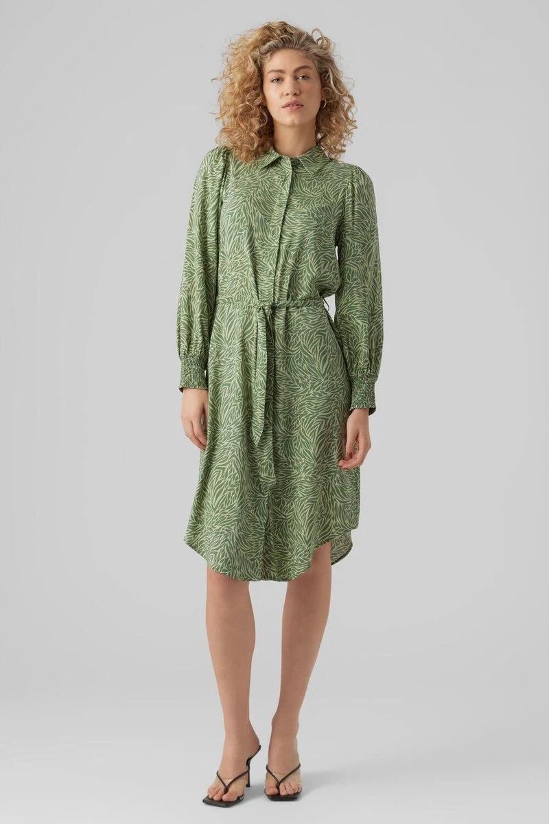 Vero Moda Jurk Vmsara Ls Calf Shirt Dress Wvn 10282451 Reseda/sara Dames Maat - XL 6 Vero Moda Jurk Vmsara Ls Calf Shirt Dress Wvn 10282451 Reseda/sara Dames Maat - XL - Afbeelding 4
