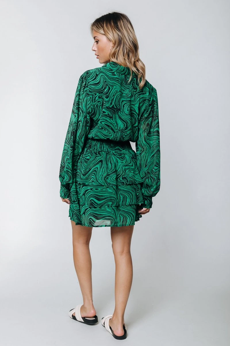 Colourful Rebel Sacha Liquid Paint Mini Shirt Dress - M 5 Colourful Rebel Sacha Liquid Paint Mini Shirt Dress - M - Afbeelding 3