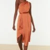 Trendyol Vrouwen Een Schouder Asymmetrische Kraag Omslag Jurk -Trendsyol Winkel 800x1200 651
