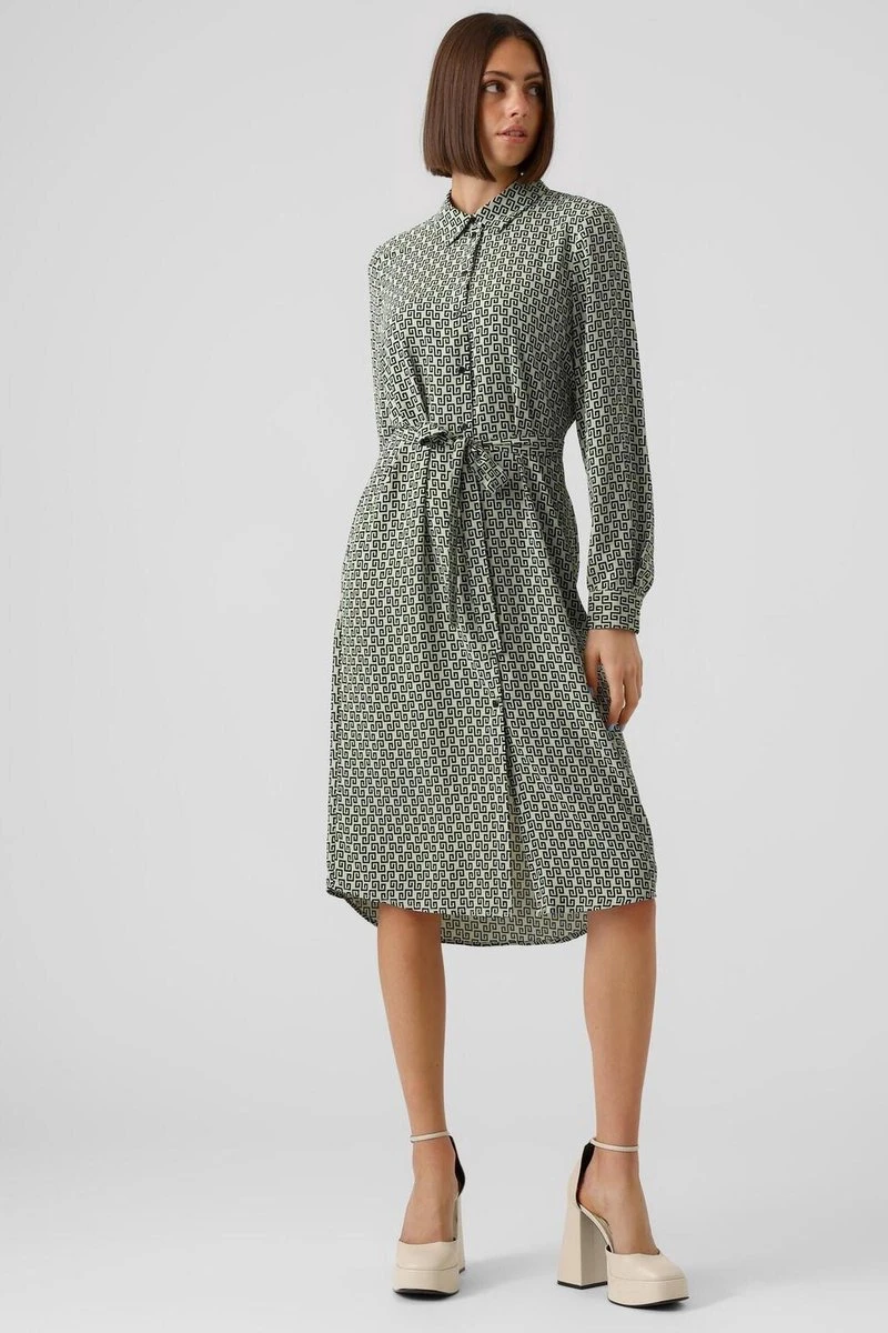 Vero Moda Jurk Vmnya Catch Ls Calf Shirt Dress Wvn 10282293 Reseda/nora Dames Maat - XL 4 Vero Moda Jurk Vmnya Catch Ls Calf Shirt Dress Wvn 10282293 Reseda/nora Dames Maat - XL - Afbeelding 2