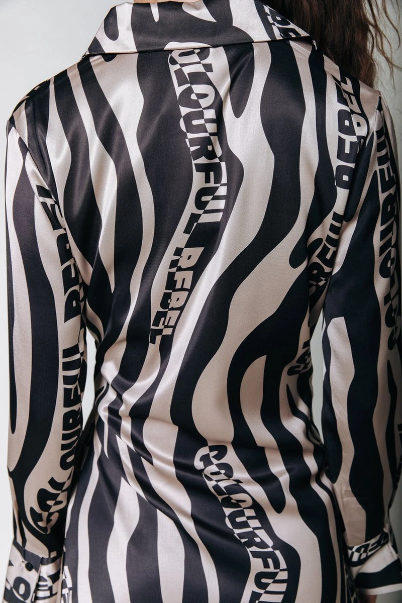 Colourful Rebel Lea Zebra Wrap Midi Dress- Maat S 12 Colourful Rebel Lea Zebra Wrap Midi Dress- Maat S - Afbeelding 10