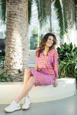 ZOSO 231 Leonie Fantasy Fabric Printed Dress Sand/Pink 12 ZOSO 231 Leonie Fantasy Fabric Printed Dress Sand/Pink -Trendsyol Winkel 801x1200