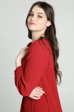 Cassis Korte, Effen Jurk Met Grafische Plissé-effecten Op De Stof 22 Cassis Korte, Effen Jurk Met Grafische Plissé-effecten Op De Stof -Trendsyol Winkel 802x1200 6