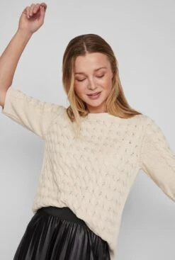 Vila - 14081277 - VICHAO O-NECK 2/4 CABLE KNIT TOP/SU -Trendsyol Winkel 808x1200 4