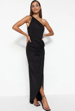 Trendyol Vrouwen Een Schouder Asymmetrische Kraag Omslag Avond- & Galajurk