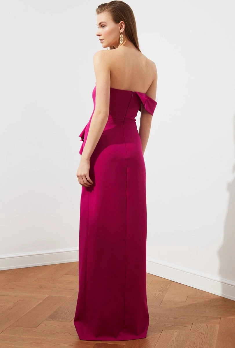 Trendyol Vrouwen Een Schouder Carmen Kraag Verschuiving Avond- & Galajurk 14 Trendyol Vrouwen Een Schouder Carmen Kraag Verschuiving Avond- & Galajurk - Afbeelding 12