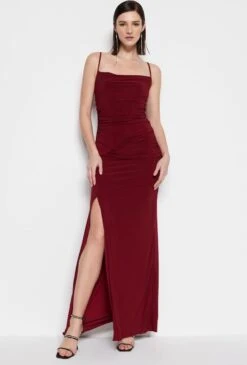 Trendyol Vrouwen Standaard Mouw Vierkante Kraag Verschuiving Avond- & Galajurk -Trendsyol Winkel 813x1200 8