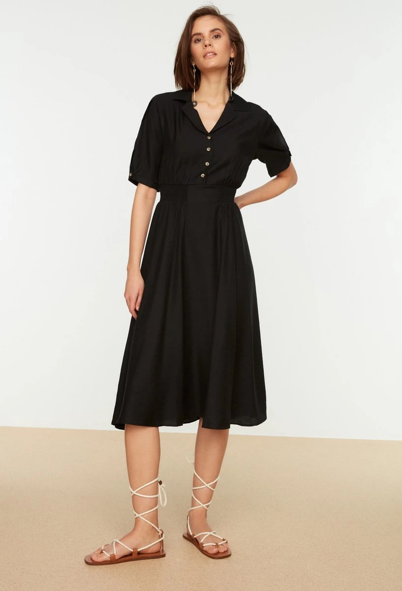 Trendyol Vrouwen Ballon Mouw Kraag Schaatser Jurk 5 Trendyol Vrouwen Ballon Mouw Kraag Schaatser Jurk - Afbeelding 3