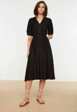 Trendyol Vrouwen Ballon Mouw Kraag Schaatser Jurk