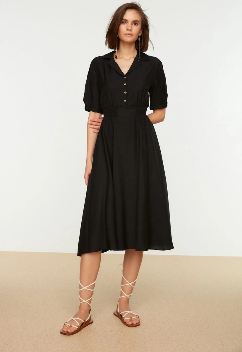 Trendyol Vrouwen Ballon Mouw Kraag Schaatser Jurk 3 Trendyol Vrouwen Ballon Mouw Kraag Schaatser Jurk