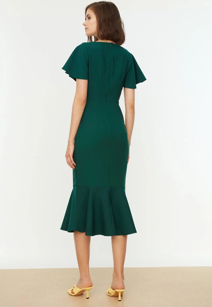 Trendyol Vrouwen Fluit Mouw Boothals Omslag Jurk 9 Trendyol Vrouwen Fluit Mouw Boothals Omslag Jurk - Afbeelding 7