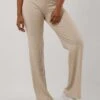 Calvin Klein Elongated Rib Pants Broeken & Jumpsuits Dames - Jeans - Broekpak - Beige - Maat M