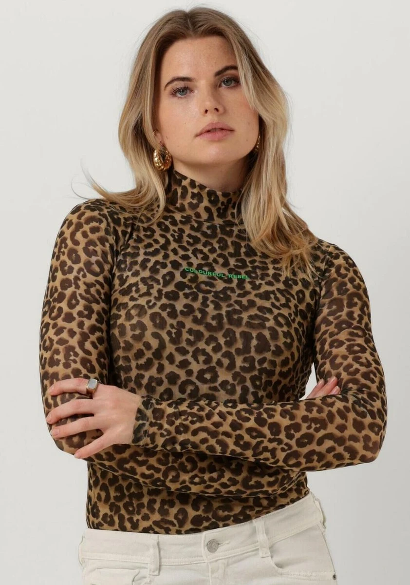 Colourful Rebel Neyo Leopard Mesh Turtleneck Top - L 9 Colourful Rebel Neyo Leopard Mesh Turtleneck Top - L - Afbeelding 7