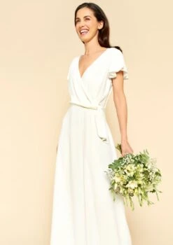 LOLALIZA Lange Bruidsjurk - Ecru - Maat 44