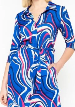 LOLALIZA Hemdjurk Met Abstracte Print - Blauw - Maat 44 -Trendsyol Winkel 846x1200 24