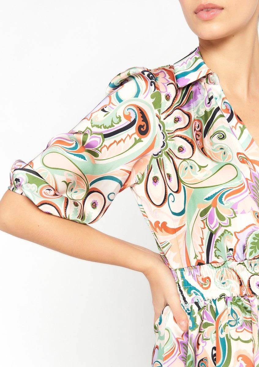 LOLALIZA Satijnen Hemdjurk - Beige - Maat 42 5 LOLALIZA Satijnen Hemdjurk - Beige - Maat 42 - Afbeelding 3