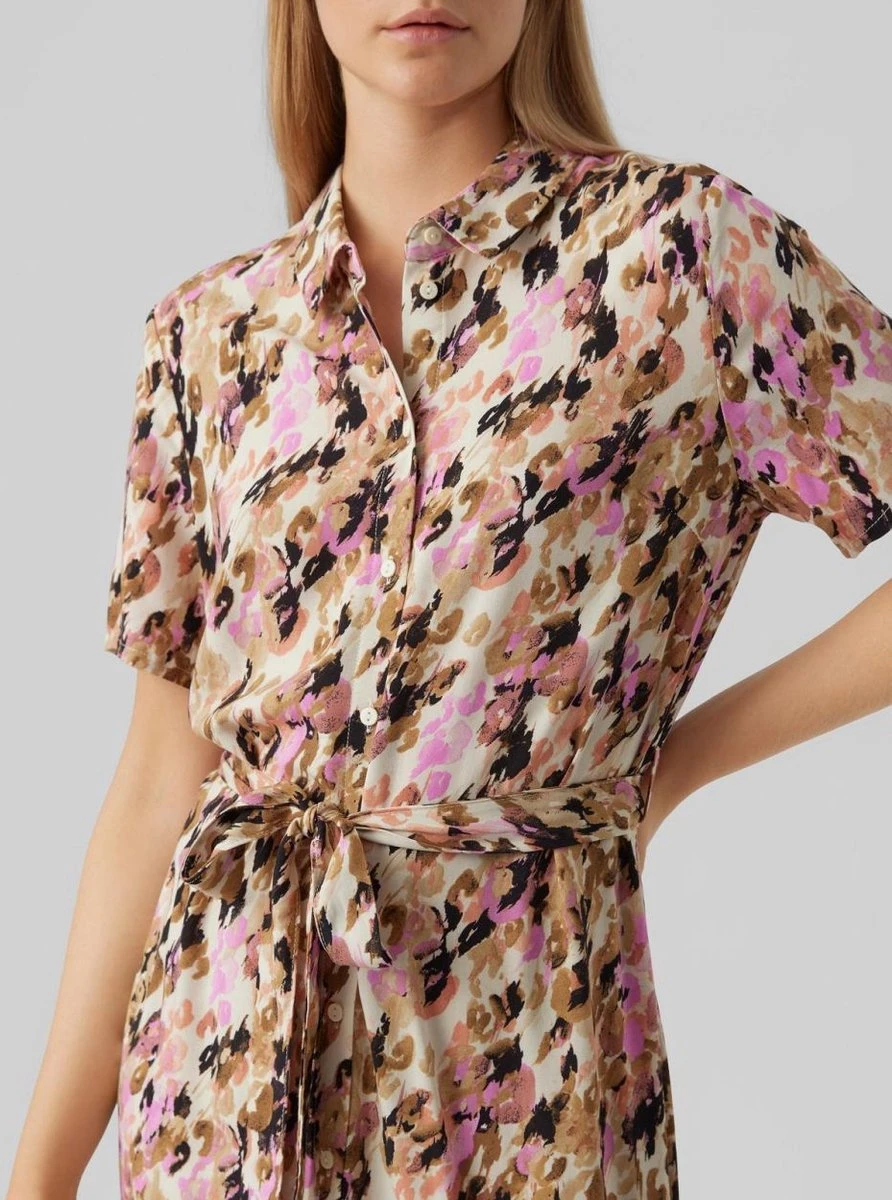 Vero Moda Jurk Vmeasy S/s Long Shirt Dress R1 Wvn 10286792 Tigers Eye/ina Dames Maat - XL 7 Vero Moda Jurk Vmeasy S/s Long Shirt Dress R1 Wvn 10286792 Tigers Eye/ina Dames Maat - XL - Afbeelding 5