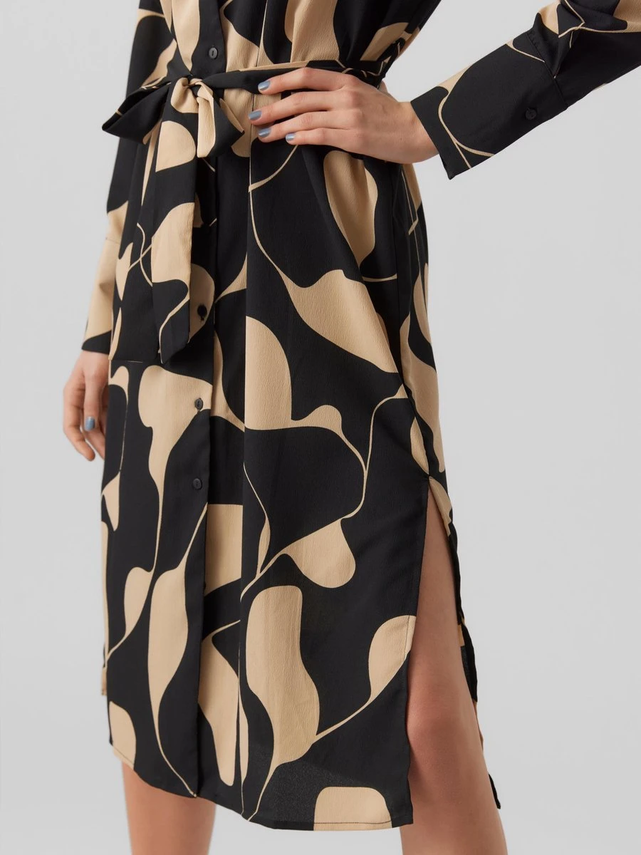 VERO MODA VMLYDIA LS CALF SHIRT DRESS WVN Dames Jurk - Maat L 6 VERO MODA VMLYDIA LS CALF SHIRT DRESS WVN Dames Jurk - Maat L - Afbeelding 4