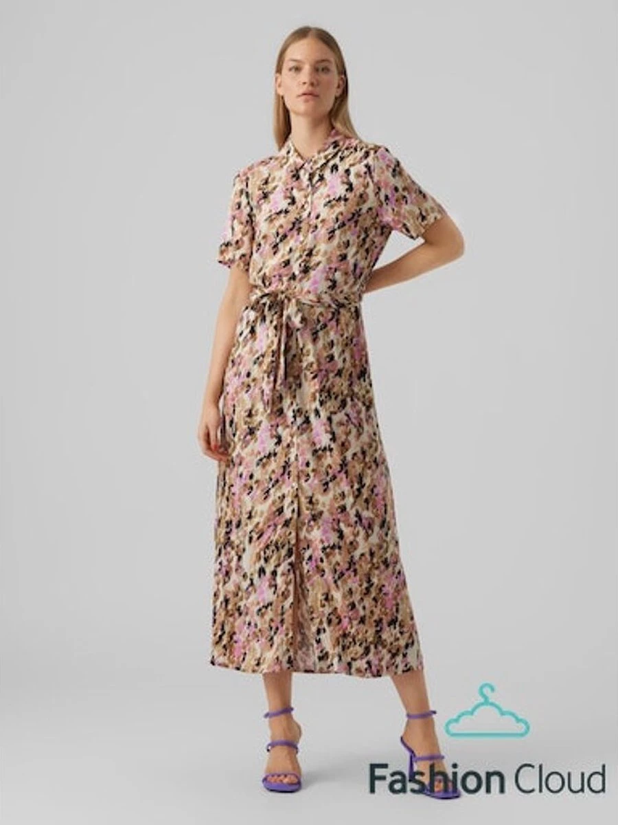 Vero Moda Jurk Vmeasy S/s Long Shirt Dress R1 Wvn 10286792 Tigers Eye/ina Dames Maat - S 9 Vero Moda Jurk Vmeasy S/s Long Shirt Dress R1 Wvn 10286792 Tigers Eye/ina Dames Maat - S - Afbeelding 7