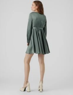 Vero Moda VMDIANA LS SATIN WRAP DRESS WVN BF Dames MINI Wikkeljurk Duck Green - Maat XXL -Trendsyol Winkel 923x1200 2