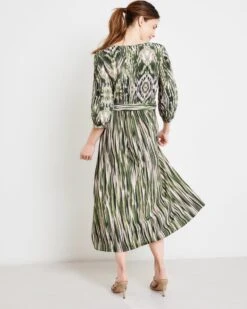 GERRY WEBER Dames Jurk Met A-lijn Ecru/Weiss/Grün Druck-40 11 GERRY WEBER Dames Jurk Met A-lijn Ecru/Weiss/Grün Druck-40 -Trendsyol Winkel 958x1200
